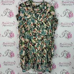 Lost + Wander dress buttons jungle leaves Tropical Leaf Button Down Shirt